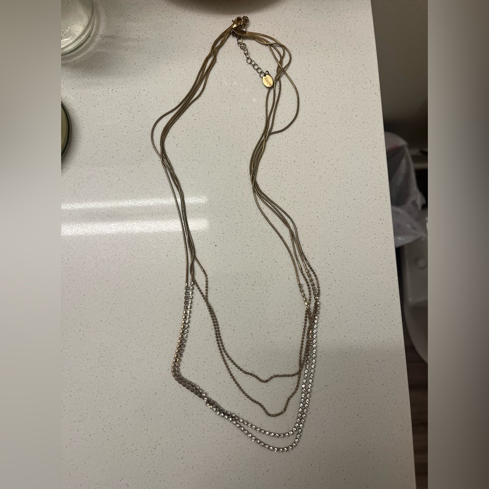 Talbots Layered Gold-Tone Multi Strand Necklace Set - Picture 4 of 4